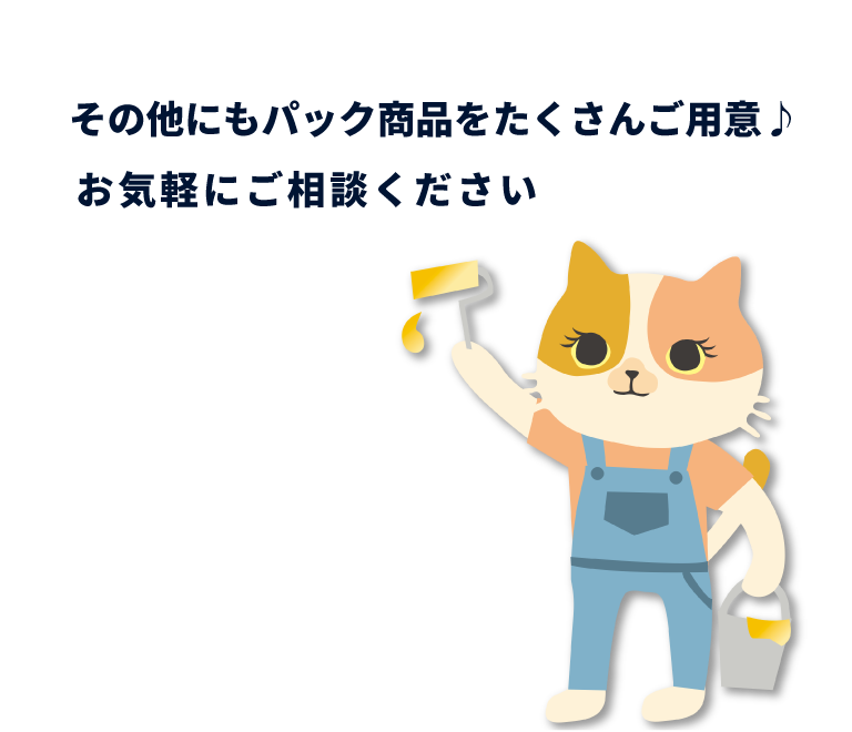 その他にもパック商品をたくさんご用意♪お気軽にご相談ください