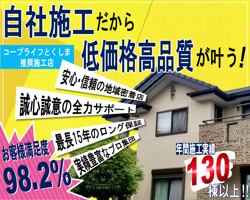 徳島の外壁塗装専門店、煌工房なら低価格高品質が叶う