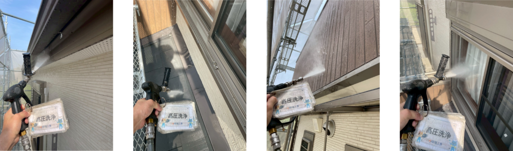 徳島市国府町H様邸 屋根・外壁塗装工事 高圧洗浄作業