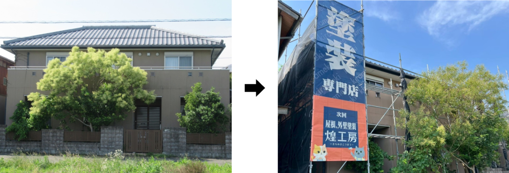 阿南市羽ノ浦町F様邸の足場設置